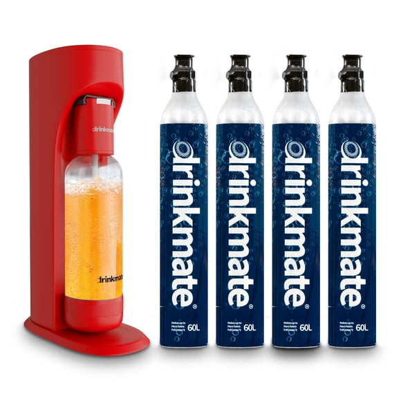 Kit Máquina de soda DrinkMate OmniFizz + 4 cilindros de CO2 + Botella