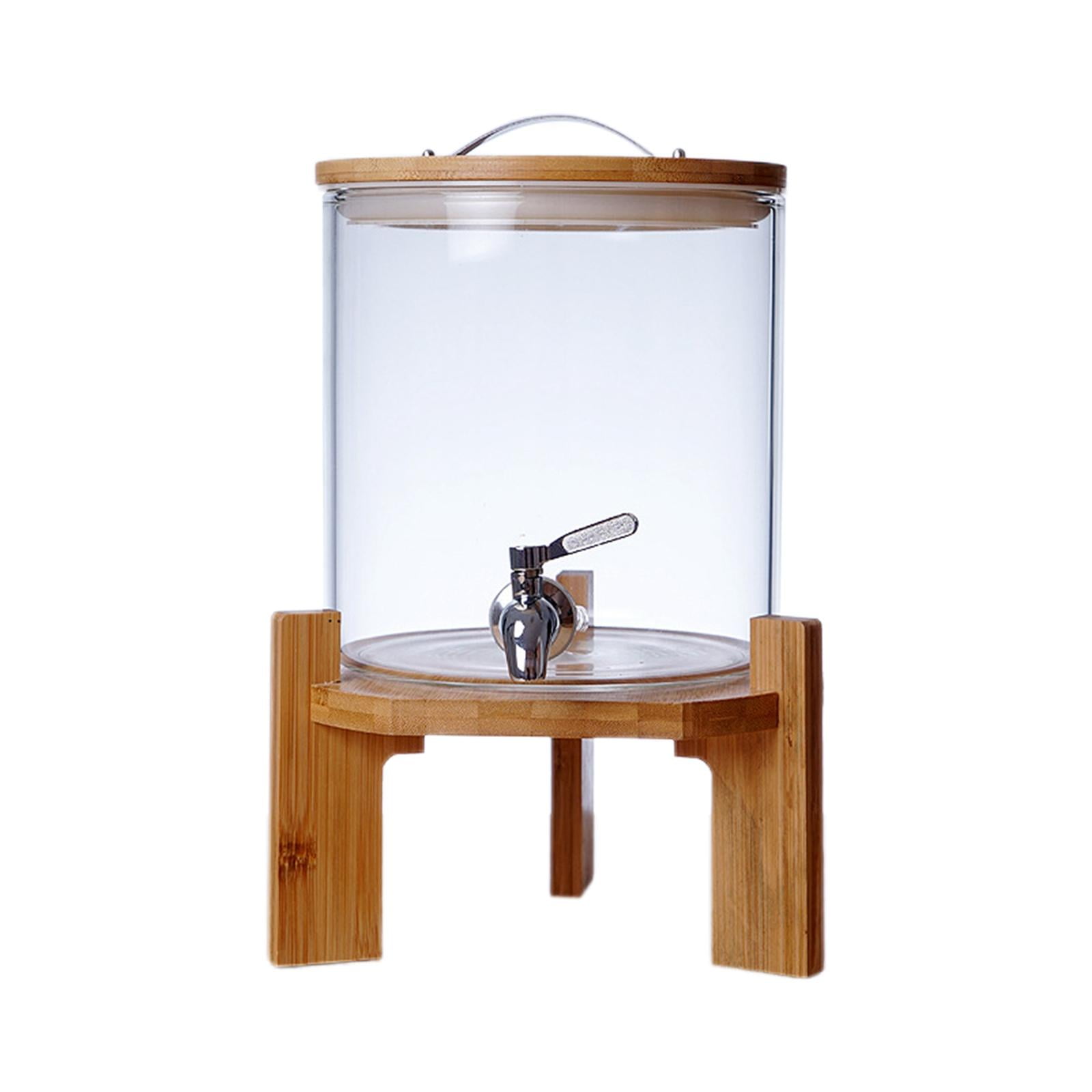 Bothyi - Dispensador De Barril De Bebida De Vidrio Con Grifo De Acero Inoxidable Almacenamiento De Jugo De Limón 5l