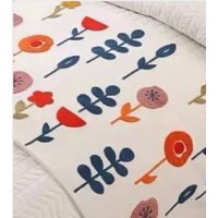 Genérico - Piecera Bordada Para Cama Sin Fundas De Cojín Diseño 2 Color Crema