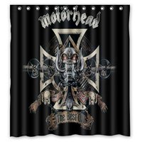 Pinghai - Cortina De Ducha Motorhead Con Ganchos (167 X 183 Cm)