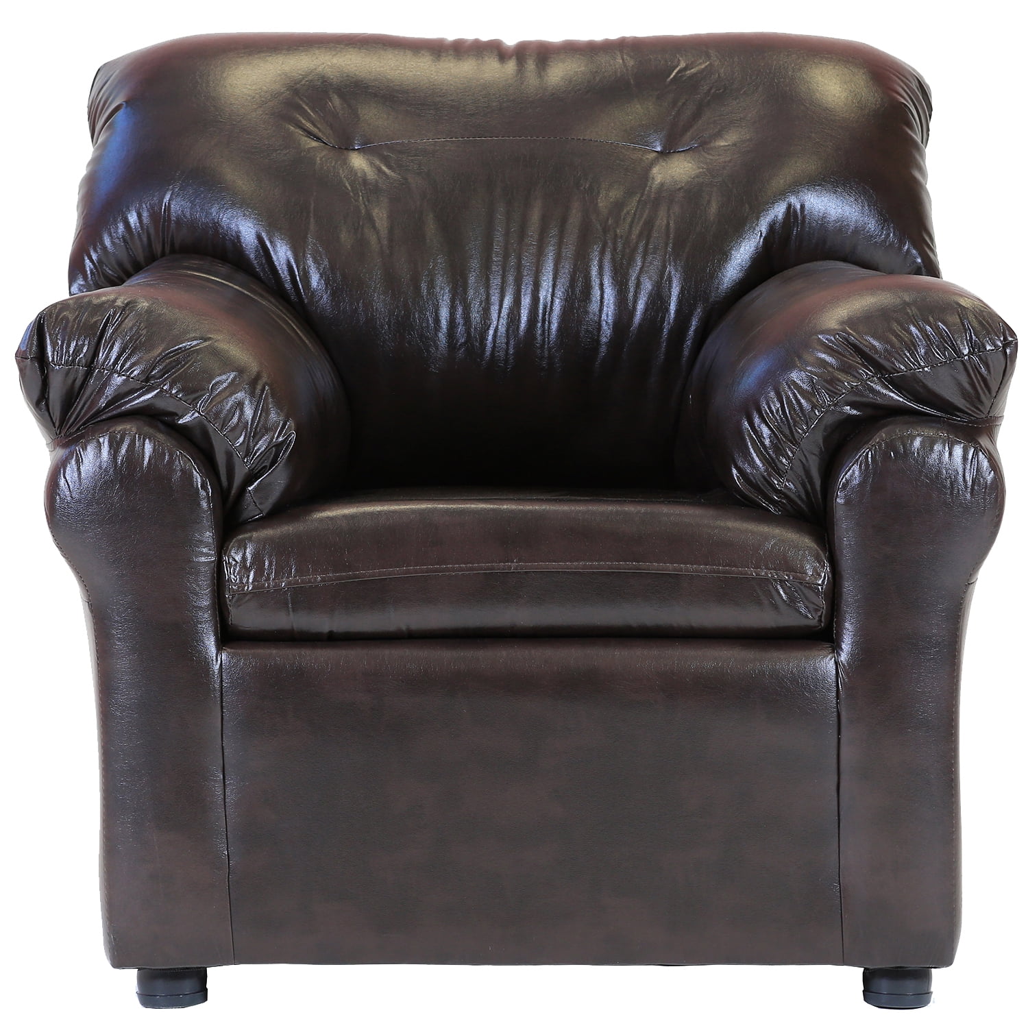 Muebles América - Sofa América 1 Cuerpo Cuero Sintético Café Moro