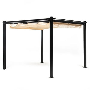 Pérgola Retráctil Xl Relan Tipo Romana Toldo 4X3 Mt Beige