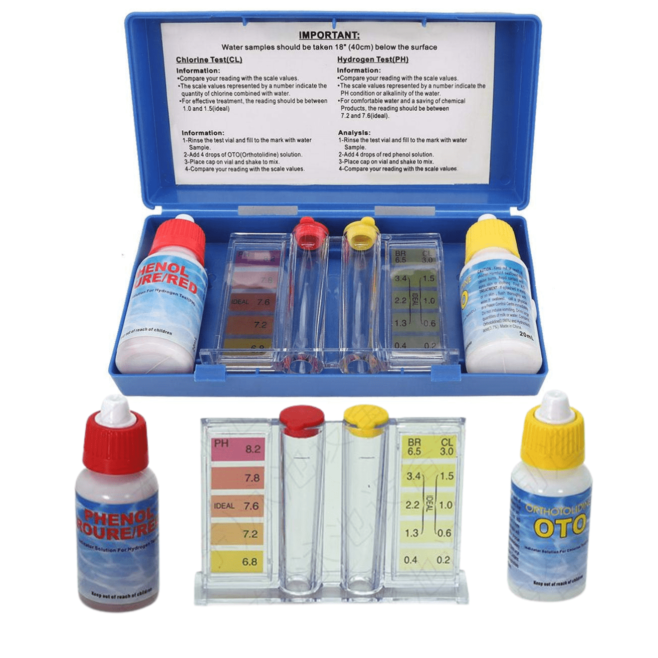 Genérica - Tester Analizador Cloro + Ph Para Agua De Piscinas