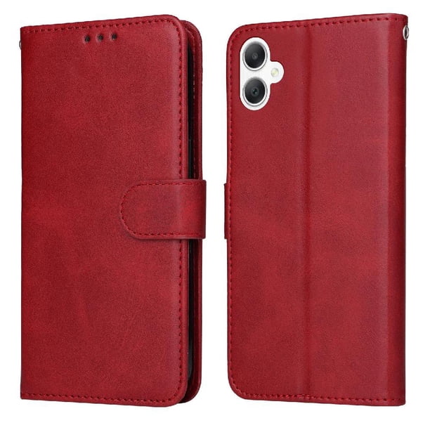 Funda Billetera para Samsung Galaxy A06 con Porta Tarjetas y Soporte Ajustable Rojo