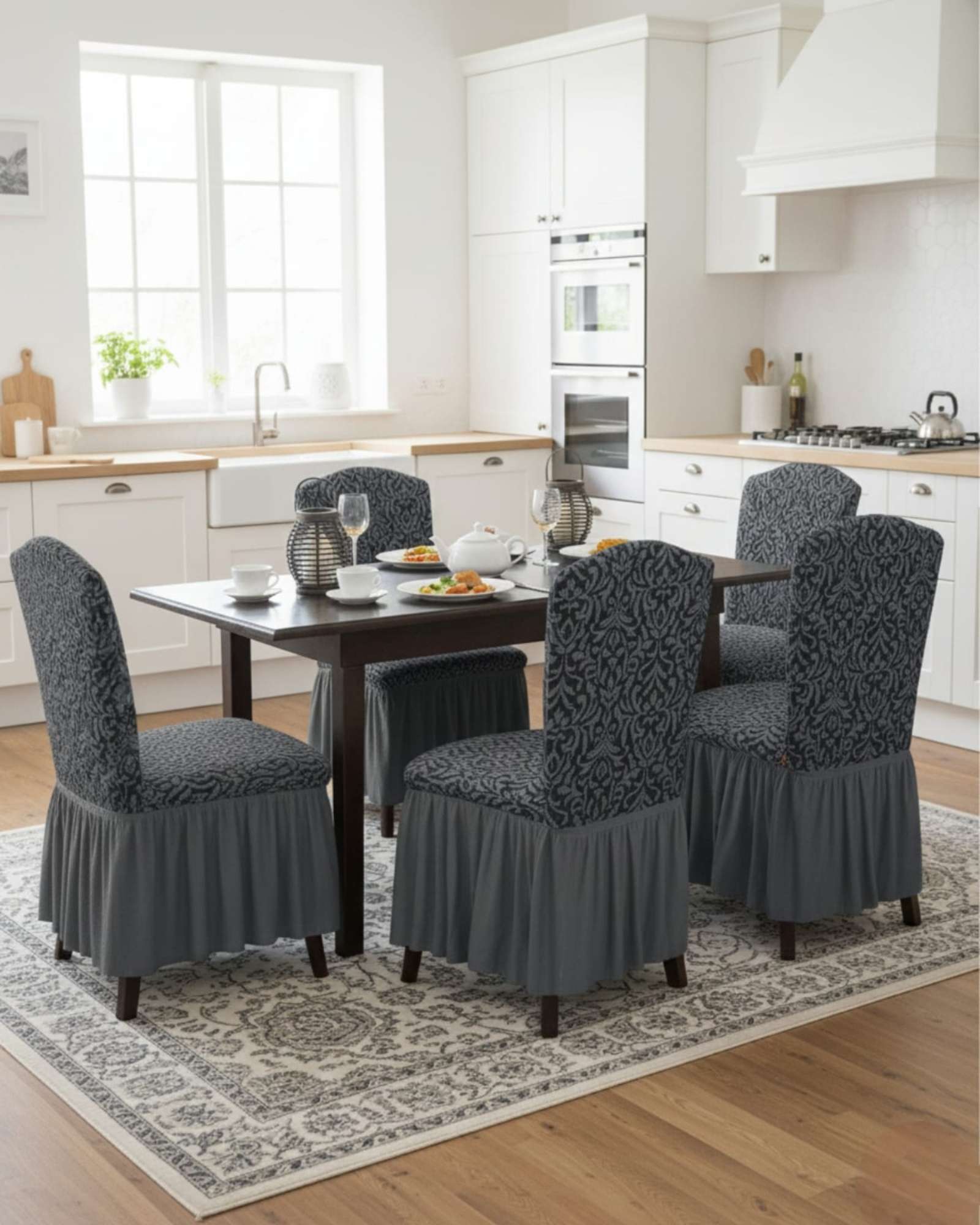 Mylhogar - Juego De 6 Fundas De Silla Tejido 3D