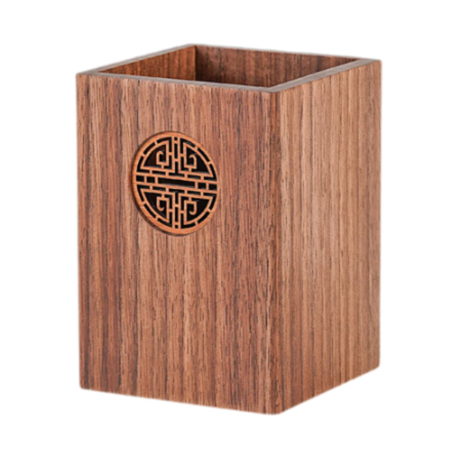 Bothyi - Portalápices De Madera, Soporte Multiusos Para Brochas De Maquillaje, Para Dormitorio, Papelería, Estilo Escolar A