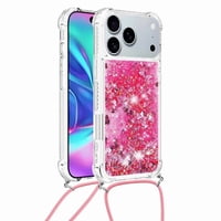 Funda Foxdock Para Iphone 17 Pro Max Con Cuerda Ajustable, Brillo Líquido, Protección Antigolpes Y Lente – Ideal Para Regalo