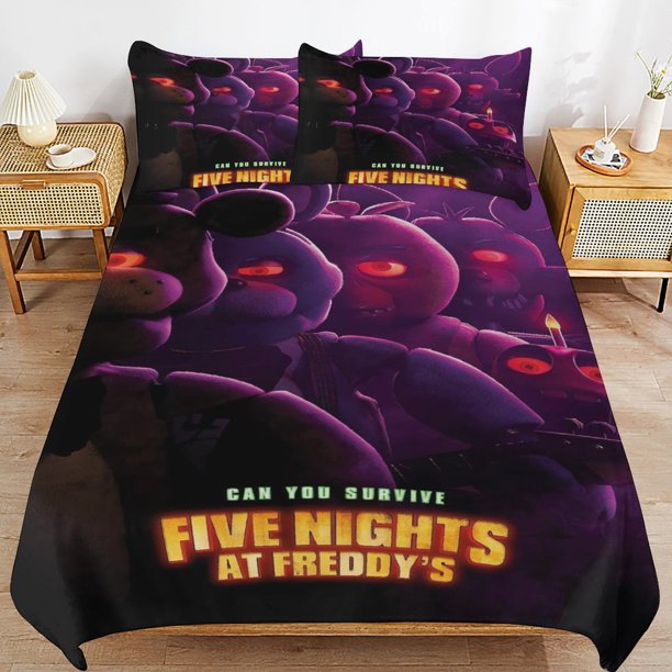 x278 Five Nights at Freddy's FNAF Bed Duvet Cover Microfiber Bedding Sets 3D Printed Lightweight 3 Piece Comforter Sets, 1 Duvet Cover And 2 Pillow Shams for Kids Boys Girls 79"x90" jn2