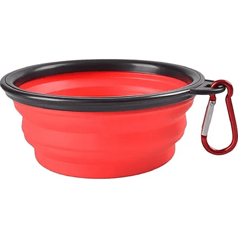 Genérico - Plato Goma Plegable Portátil Mascotas Color Rojo