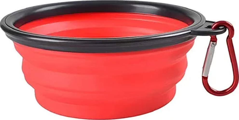 Genérico - Plato Goma Plegable Portátil Mascotas Color Rojo
