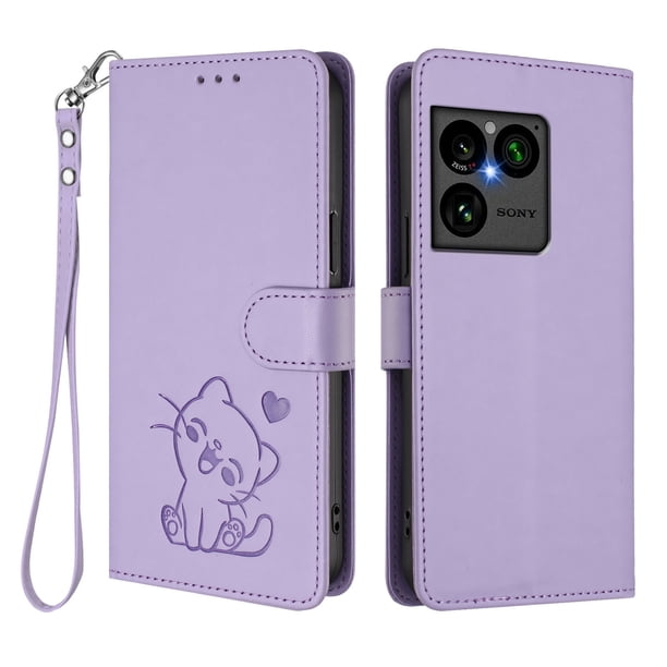 Carcasa Billetera de Cuero Sintético para Sony Xperia 1 VIII, Lila Claro