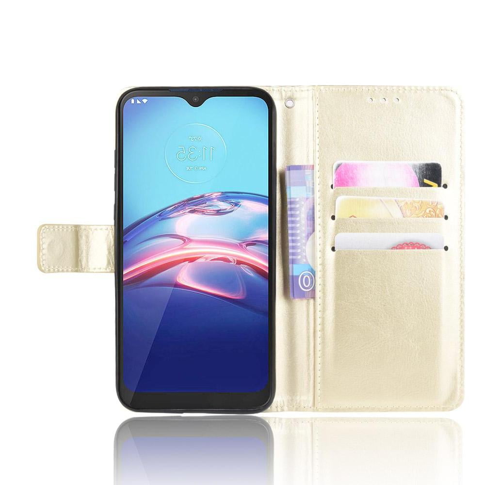 Foxdock - Funda Tipo Libro Para Motorola Moto E 2020, Cartera Todo‑en‑uno, Funda Multifuncional Con Tarjetero Y Correa De Muñeca Desmontable
