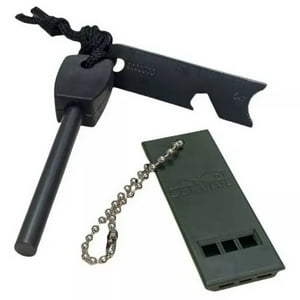 Oem - Pedernal Silbato Supervivencia Iniciador De Fuego Camping