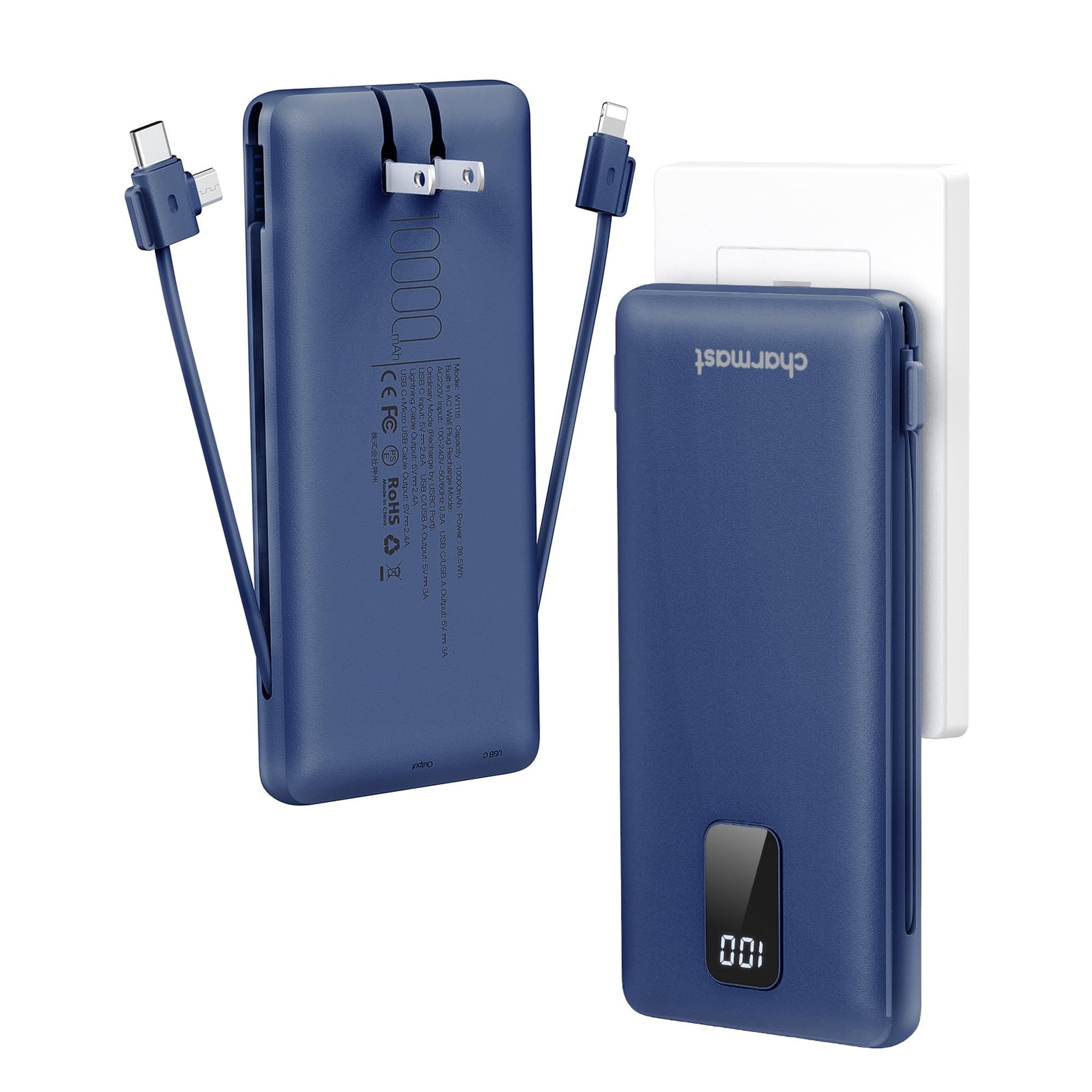 Cargador Portátil Charmast De 10000 Mah Usb C Power Bank De 15 W