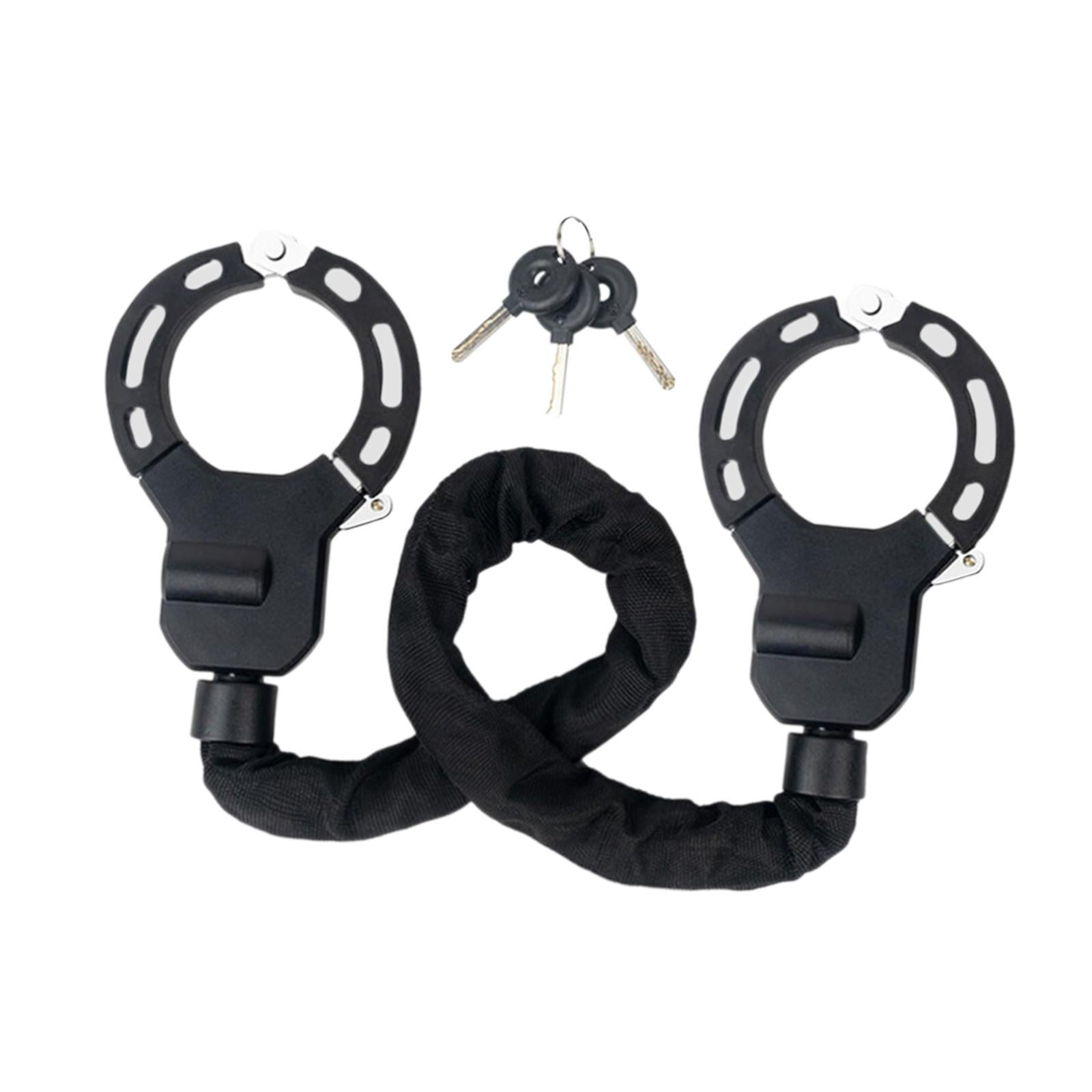 Magideal - Candado De Bicicleta Eléctrico, Candado De Aleación De Acero Para Bicicleta, Antipérdida, Con 3 Llaves, Candado De Seguridad, Candado Seguro Para Vall 90cm Con Funda De Tela