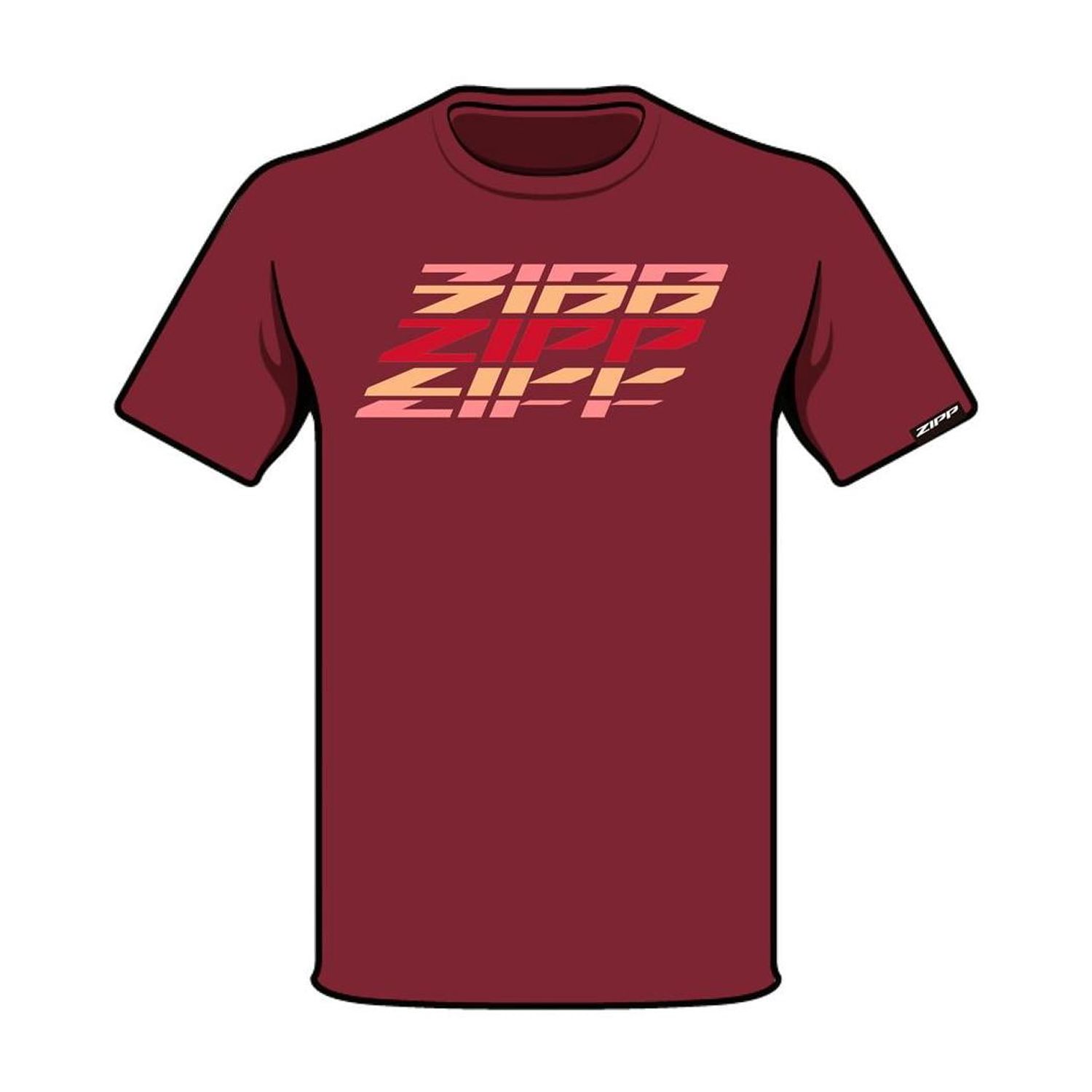 Rockshox - Polera Zipp Manga Corta Z2206 Burdeos