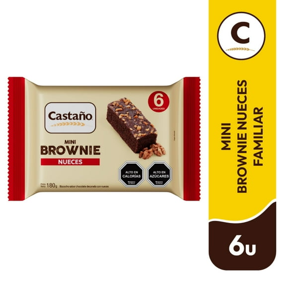 Mini Brownie Nueces 6Un, 180 g