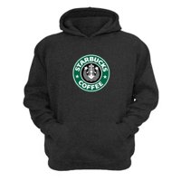 Genérico - Polerón Canguro Starbucks Gris Oscuro Talla L Unisex