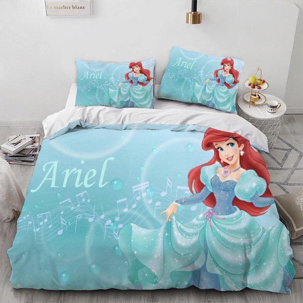 Princess Cartoon Girl Duvet Cover Set 100% Microfiber Bedding Sets 3 Pieces Ultra Soft Skin-Friendly Comforter Cover Set