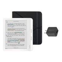Ereader Kobo Libra En Color Blanco Con Paquete De Funda Y Adaptador De Corriente Alterna