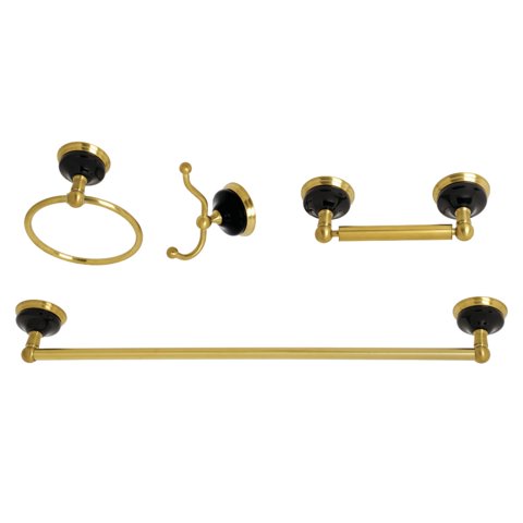 Juego De Accesorios De Baño Kingston Brass Water Onyx, 4 Piezas