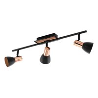 Genérico - Lámpara Techo Pared 3 Luces Decorativa Cobre Negro Jhn