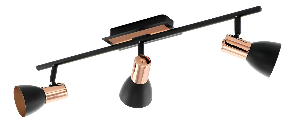 Genérico - Lámpara Techo Pared 3 Luces Decorativa Cobre Negro Jhn
