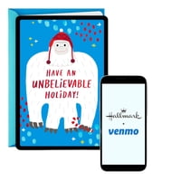 Tarjeta De Navidad Hallmark Venmo Yeti Festivo 13X18 Cm