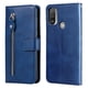thumbnail image 1 of Funda con Cremallera para Motorola MOTO E20/E30/E40, Carcasa Cartera de Cuero PU con Soporte y Tarjetero, 1 of 6