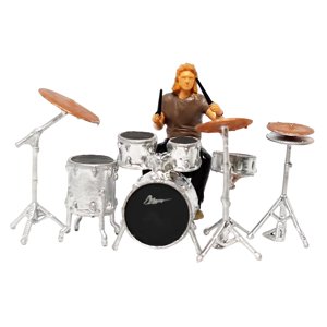 Magideal - Figuras De Música Rock 1/64, Colecciones En Miniatura, Accesorios De Película, Escala S, Micropaisaje Ferroviario, Dioramas De Construcción De Conjunto De Baterista Marrón