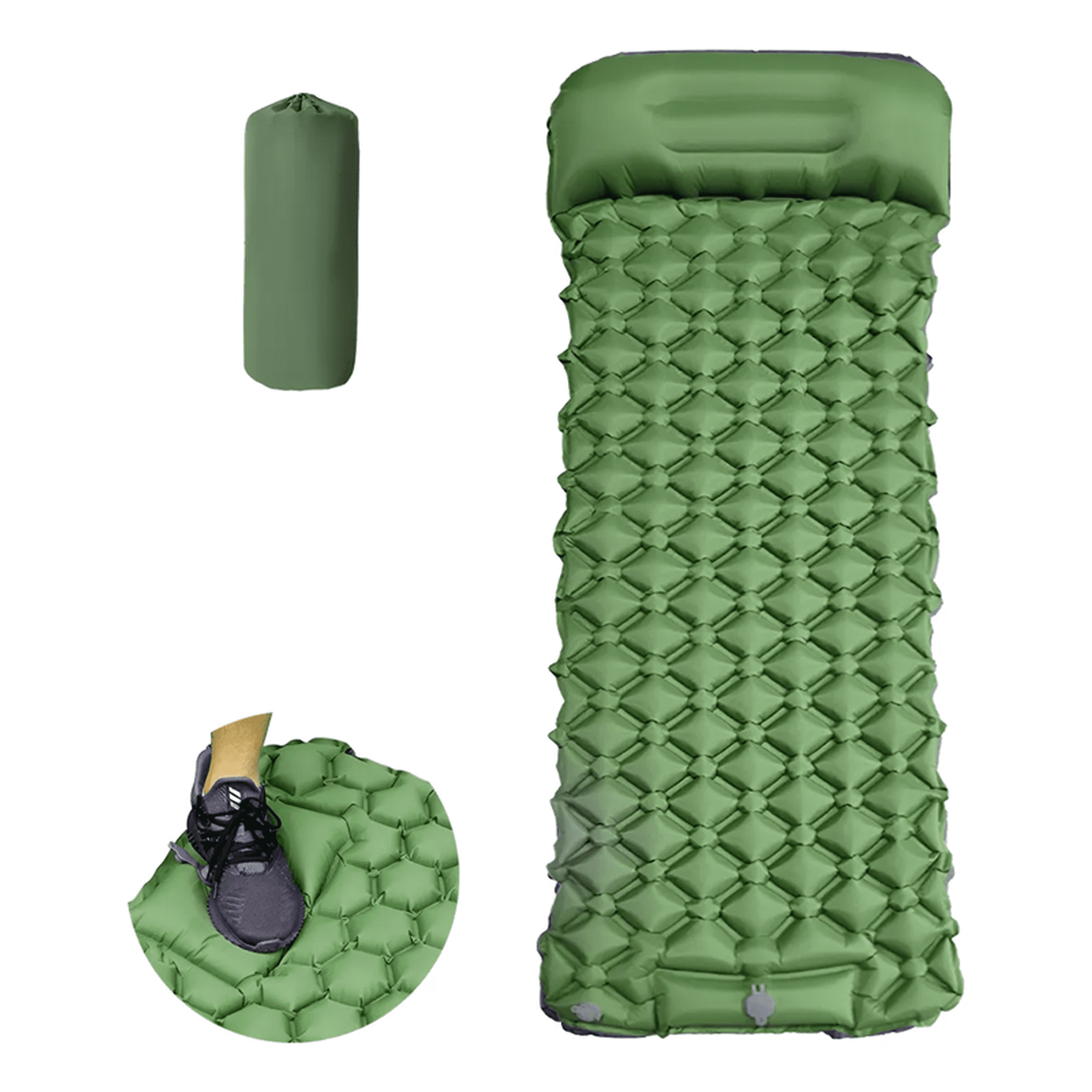 Genérico - Inflable Colchoneta Camping Individual Con Bomba De Pie