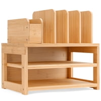 Homde - Organizador De Escritorio Home Bamboo Con Archivador De 3 Niveles, Natural