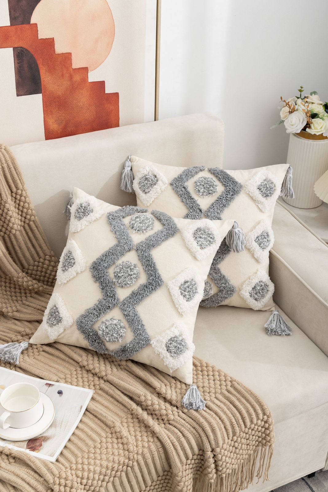 Genérico - Set 4 Funda Para Cojin Modelo Boho 45X45 C3