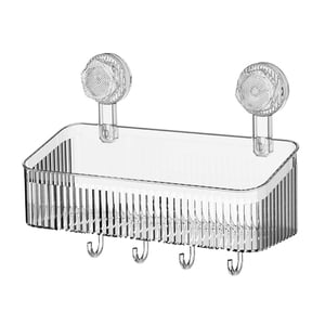 Bothyi - Carrito De Ducha Con Ventosa, Práctico, Sin Necesidad De Perforar, Cesta De Ducha Sencilla, Transparente