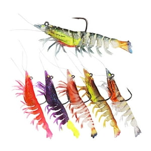 Ioensy - Señuelos De Pesca De Camarones, 6 Piezas, Cebos Artificiales Para Lucio De Agua Dulce Y Salada