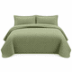 thumbnail image 1 of Cubrecama Verano Quilt Deluxe Super King 270x260 Cm Reversible 2 Fundas Oliva, 1 of 3