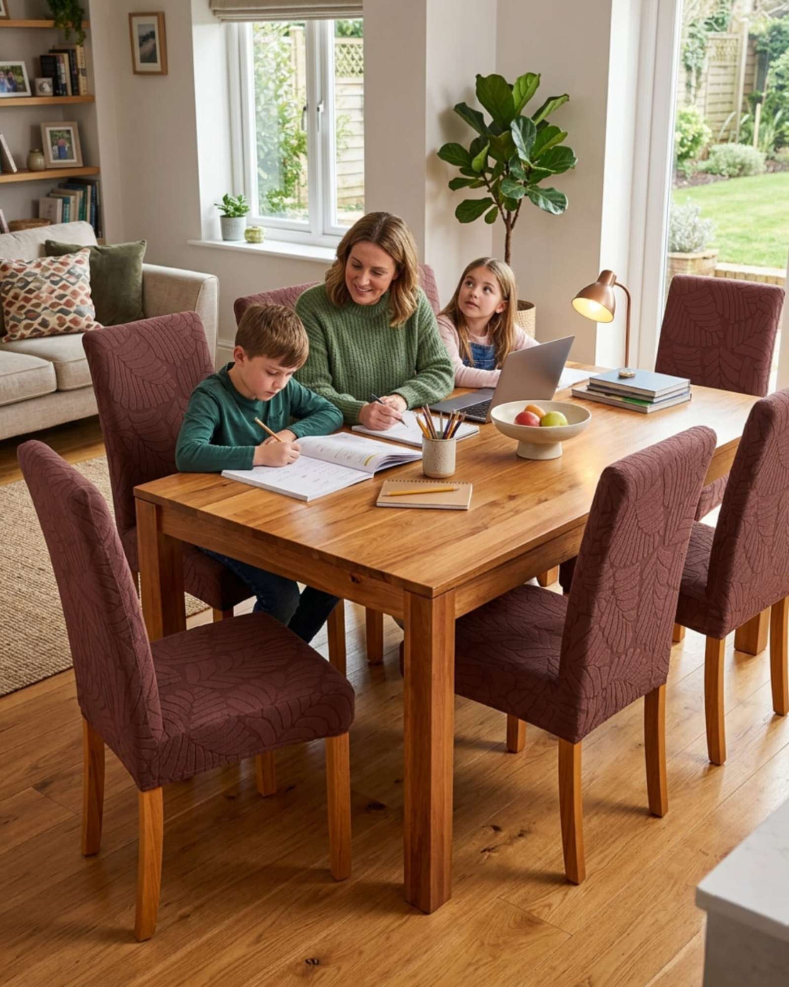 Mylhogar - Set De 6 Fundas Para Sillas Estampado Botanico