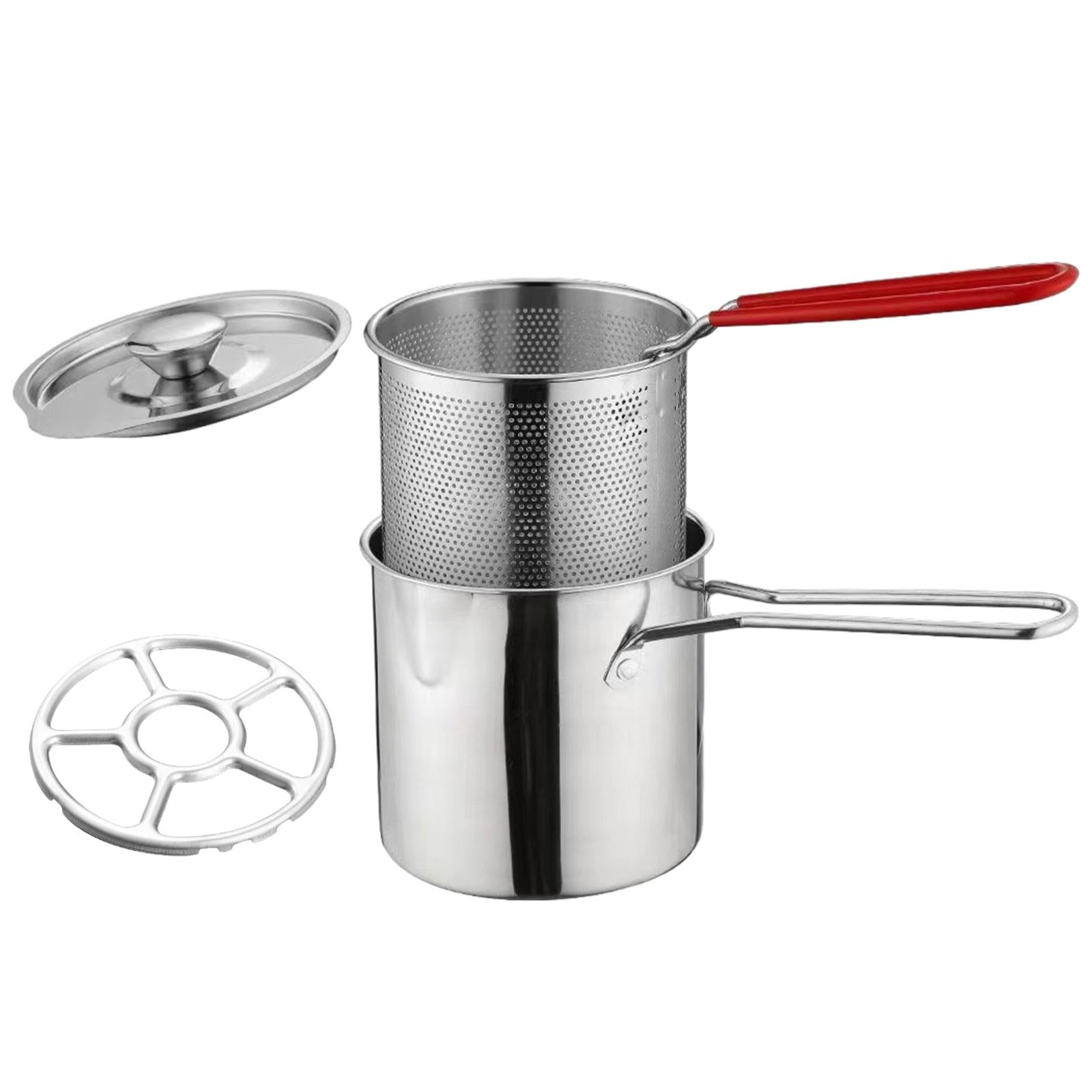 Bothyi - Olla Para Freír, Olla Multiusos Para Patatas Fritas, Para Cocinar Aros De Cebolla, Hornear Con Tapa, Rejilla Para Estufa