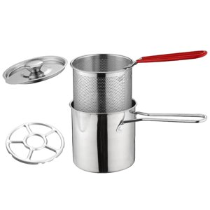 Bothyi - Olla Para Freír, Olla Multiusos Para Patatas Fritas, Para Cocinar Aros De Cebolla, Hornear Con Tapa, Rejilla Para Estufa