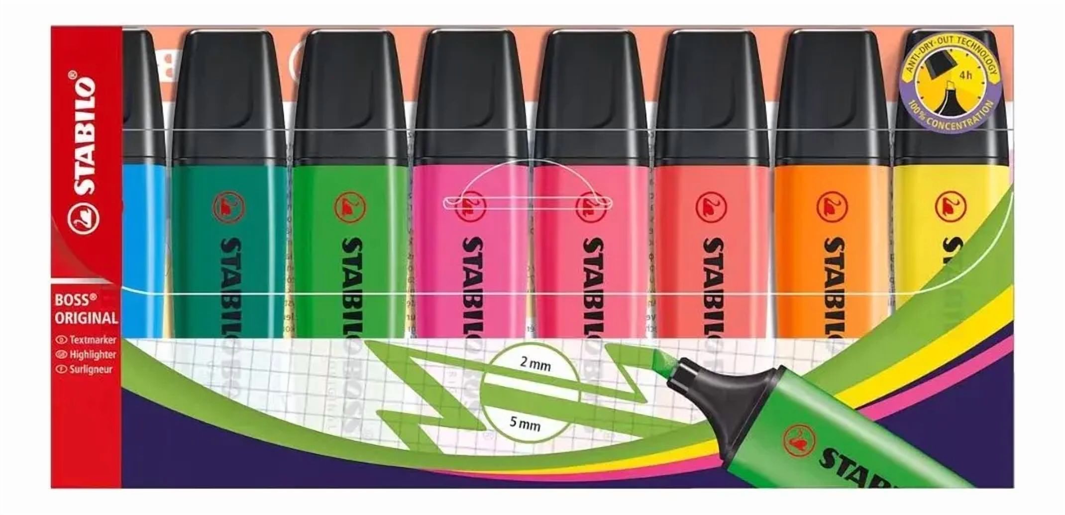 Stabilo Destacadores Boss Fluorescente Neon Set 8 Unidades