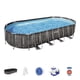 thumbnail image 2 of Piscina Bestway Ovalada Filtro+Accesorios 7.32MX3.66MX1.22M gris oscuro Tamano Unico, 2 of 12
