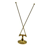 Magideal - Soporte De Exhibición De Bandera De Escritorio Para Instalar, Soporte De Exhibición De Mástil De Bandera De Metal Para Configuraciones Ceremoniales, F Oro