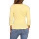 thumbnail image 3 of INSPIRE CHIC Blusa Fruncida para Mujer de Regreso a Clases con Botones Decorativos Cuello en V Manga 3/4 Top de Punto Sólido Amarillo Claro L, 3 of 6