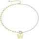 thumbnail image 1 of Collar HESHPAWS Gold Initial Pearl 14K Gold Plated Paperclip Link Chain A-Z, 1 of 3