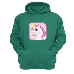 Genérico - Polerón Canguro Unicornio Verde Aguamarina Talla Xs Unisex