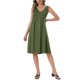 thumbnail image 1 of INSPIRE CHIC Vestido Plisado para Mujer Verano Casual 2025 Sin Mangas Midi Swing Tank Vestido de Sol Cuello en V Vestidos S Verde Militar, 1 of 6