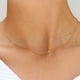 thumbnail image 3 of Collar HESHPAWS S925 Pure Silver Sideways Initial Diamond Studded con Caja de Regalo, 3 of 3