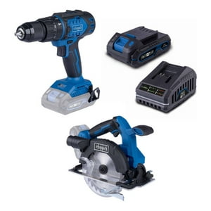 Pack Pro Taladro Percutor Y Sierra Circular 2Ah 20V Scheppach