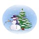 thumbnail image 1 of Pa?o redondo de Navidad para mesa de cocina de 120 cm Mu?eco de nieve, 1 of 5