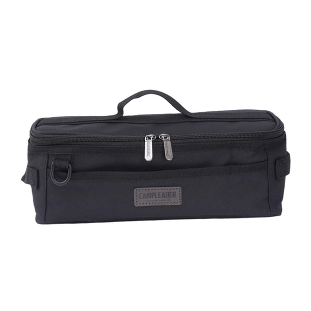 Bolsa De Almacenamiento De Herramientas Para Acampar, Bolsa De Transporte Portátil Con Doble Cremallera Y Boca Abierta, Color Negro
